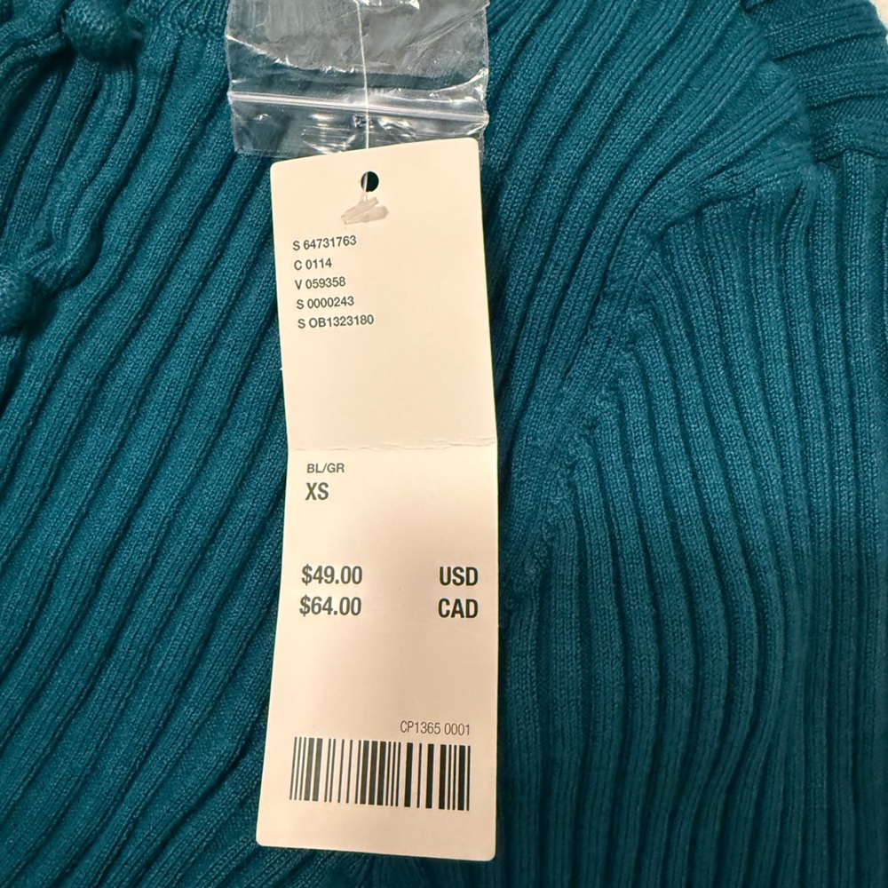 Urban Outfitters Teal Ribbed Cardigan NEW - Picture 3 of 3